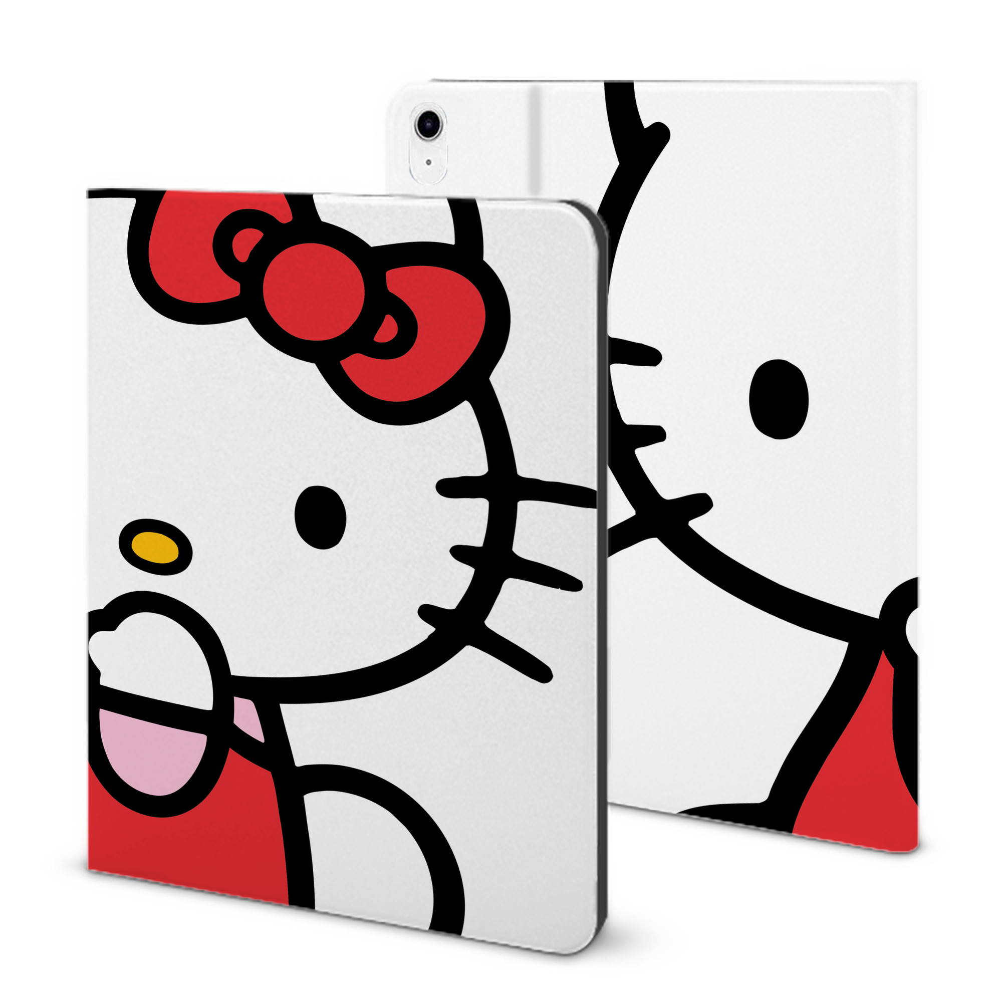 （画像用） Hello Kitty ハローキティ IPad ケース ブック型 PUレザー TPU 耐衝撃 軽量 薄型 ペン収納なし 全面保護 IPad 各モデル対応